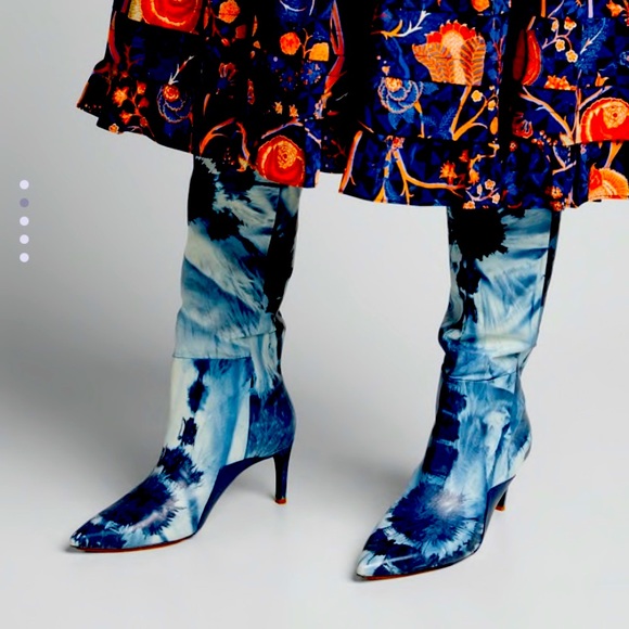 Ulla Johnson Shoes - 3X HOST PIC ULLA JOHNSON LAMB LEATHER TIE DYE DEVERA BOOT IN INDIGO SIZE 8.5